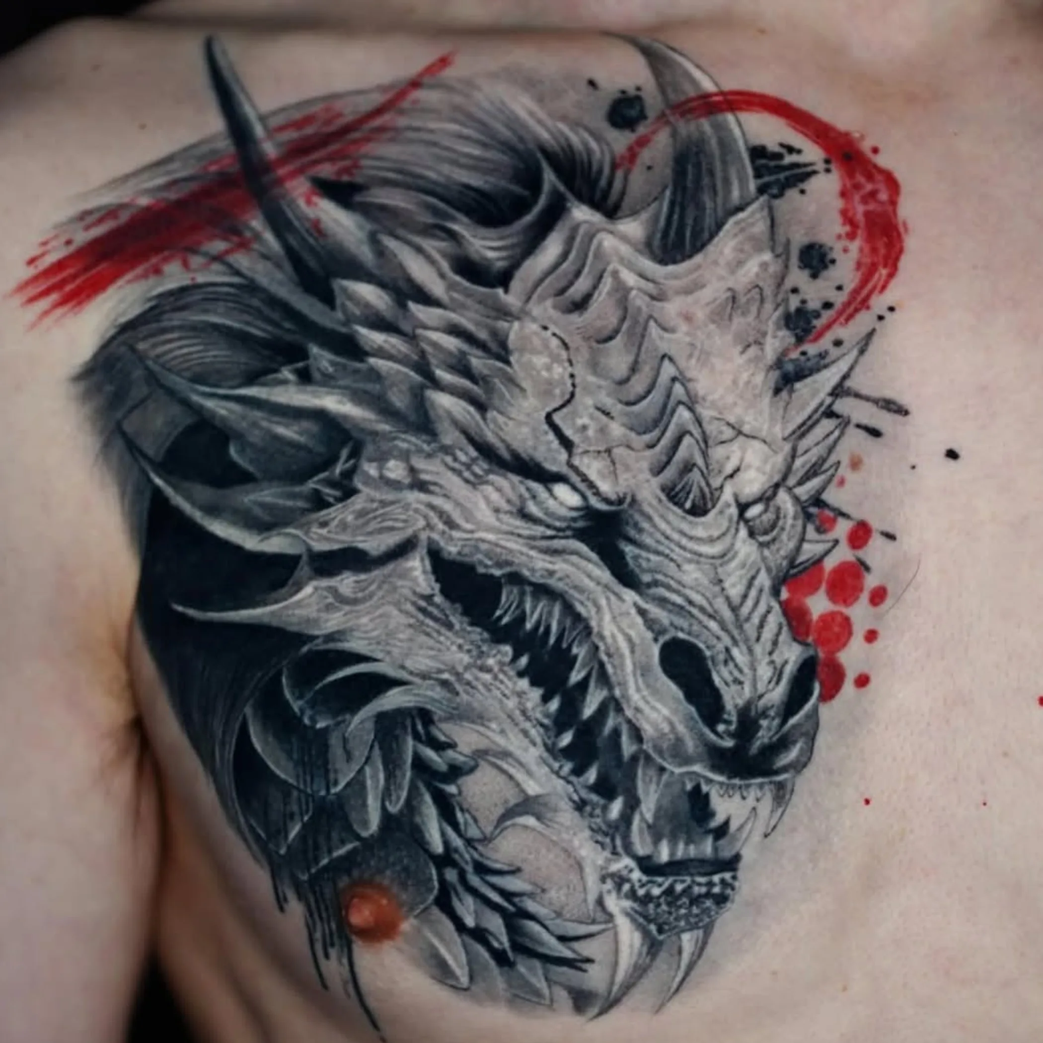 close-up of a colorful tattoo on skin