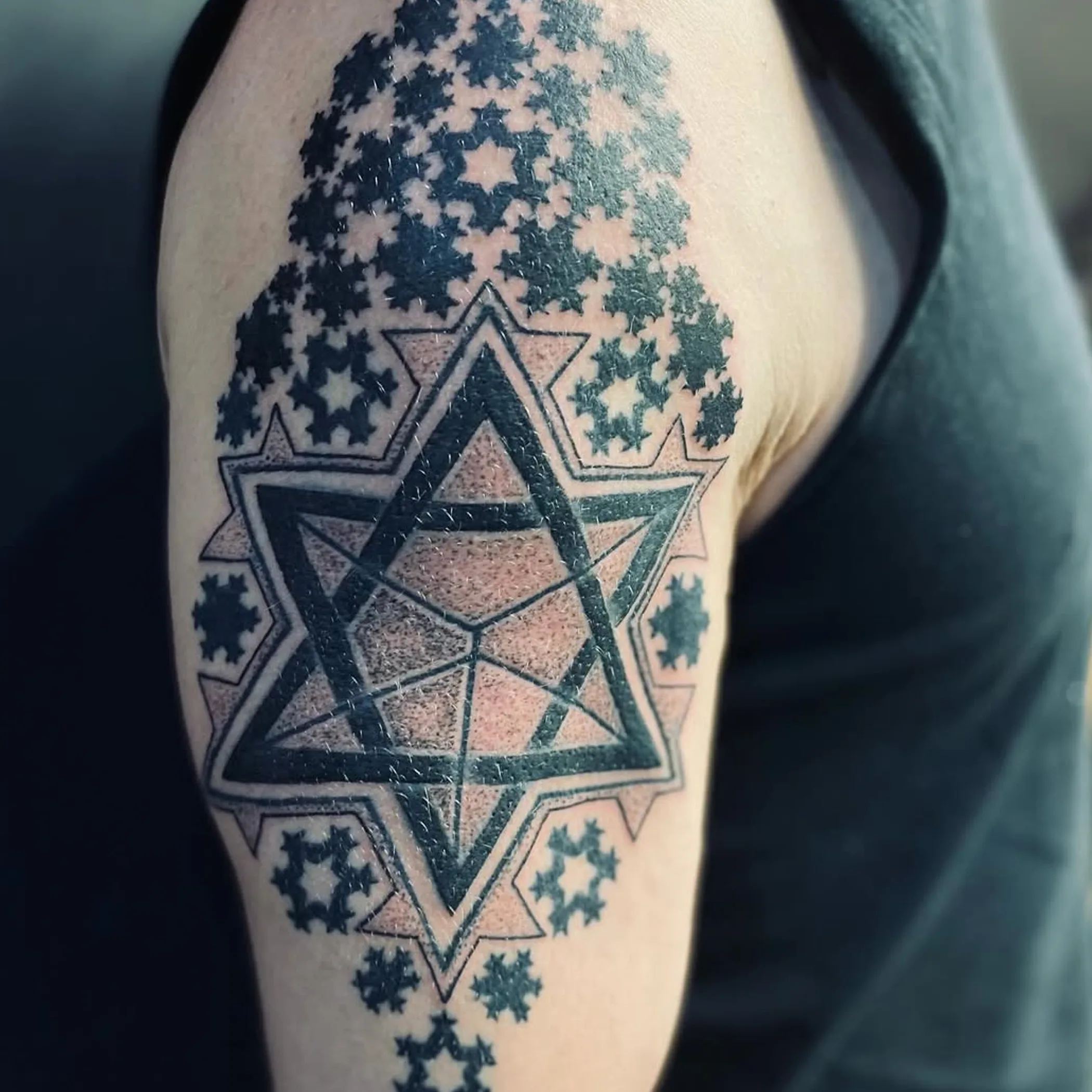 close-up of a tattooed skin area