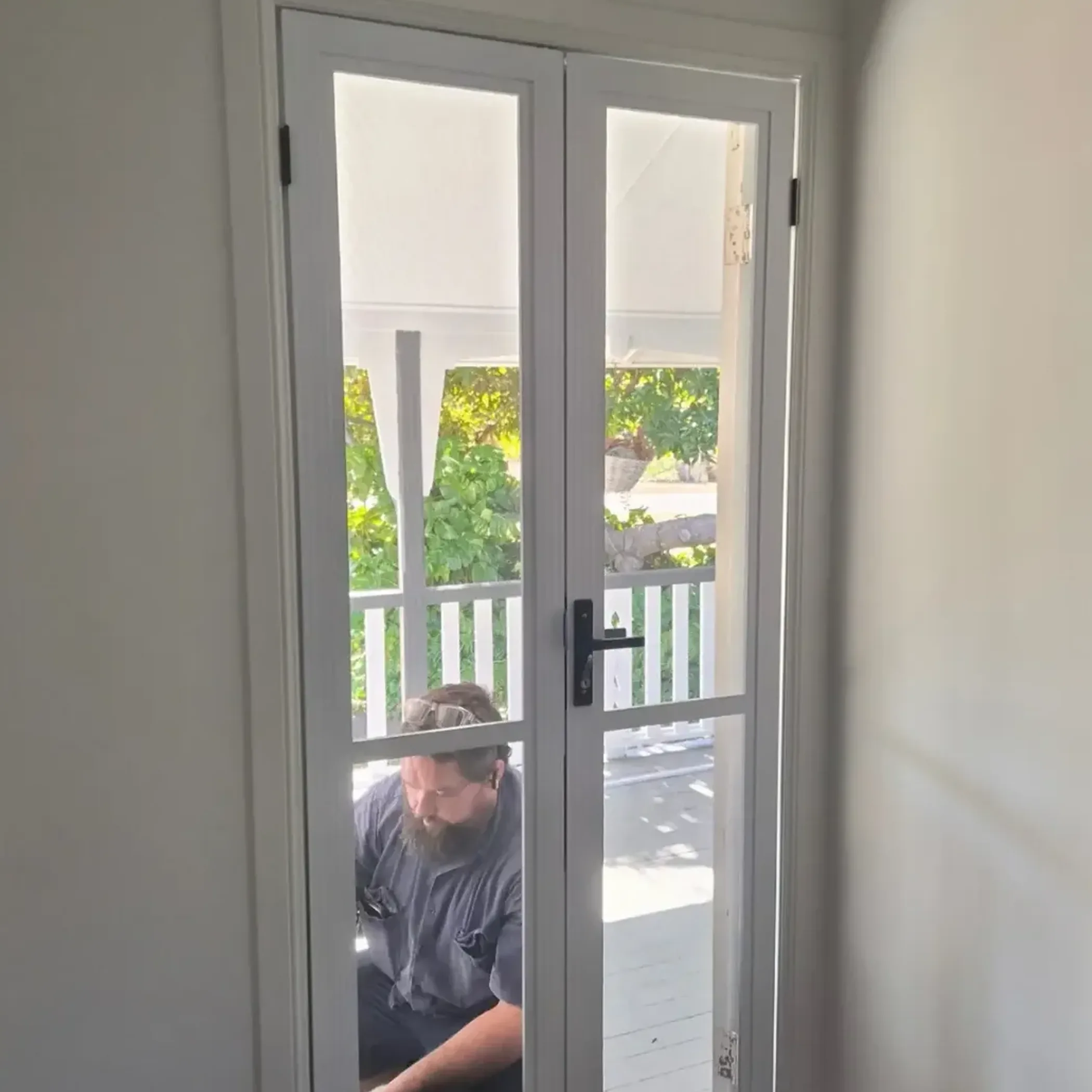 screened french doors